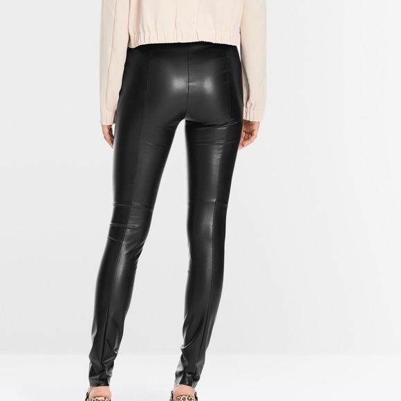 MARC CAIN Black faux Leather Pants size 4 - Picture 3 of 12